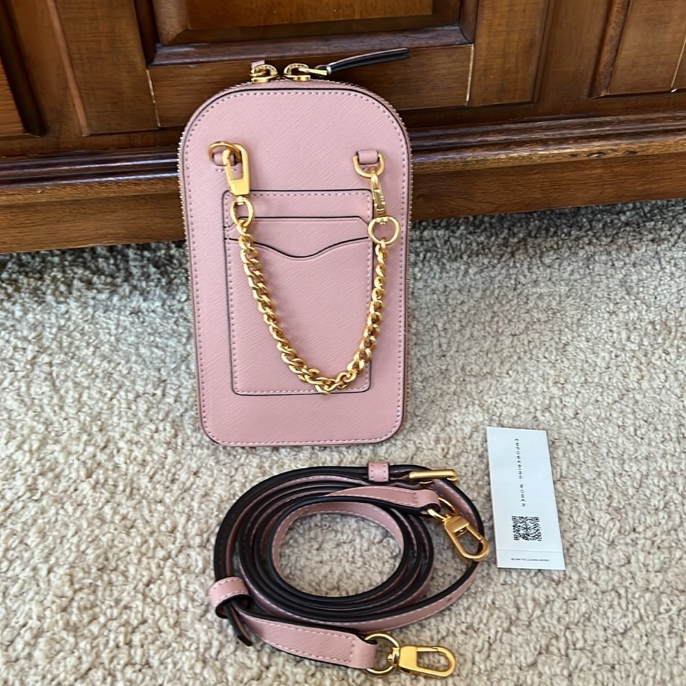 Tory Burch Emerson phone crossbody light meadow sweet in pink quartz . - Picture 4 of 9
